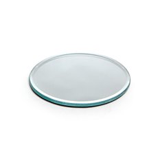 Round Mirror Candle Plate with Bevelled Edge (15cm)