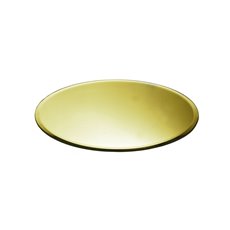 Candle Plates - Round Mirror Candle Plate with Bevelled Edge Gold (30cm)