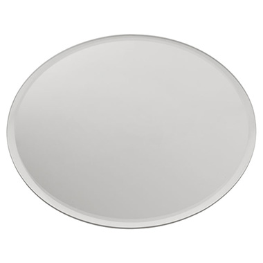 Round Mirror Glass Bevelled Plate Pack 2 Silver (40cmD)