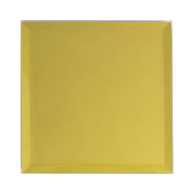 Candle Plates - Square Mirror Glass Bevelled Plate Pack2 Gold (30.5x30.5cmH)