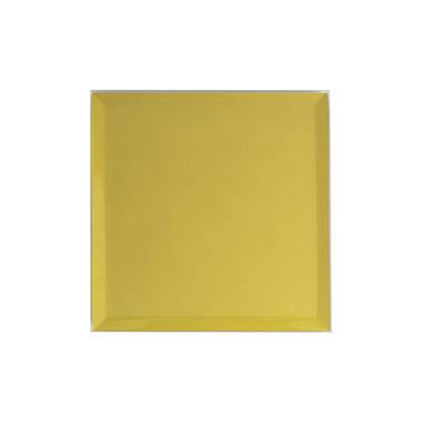 Candle Plates - Square Mirror Glass Bevelled Plate Pack 4 Gold (10x10cmH)