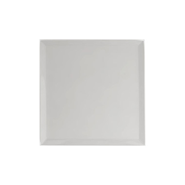 Candle Plates - Square Mirror Glass Bevelled Plate Pack 4 Silver (10x10cmH)