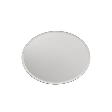 Round Mirror Glass Bevelled Edge Plate Pack 4 Silver (15cmD)