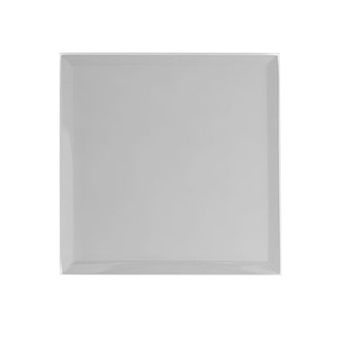 Candle Plates - Square Mirror Glass Bevelled Plate Pack2 Silver(20.5x20.5cmH