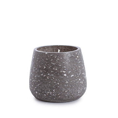 Scented Candle Jars & Containers - Scented Candle Terrazzo Ambergris Grey Medium 80g (9.4x8cmH)