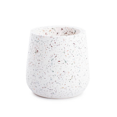 Scented Candle Jars & Containers - Scented Candle Terrazzo Vanilla White Large (9.8x10cmH)