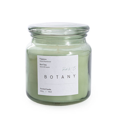 Scented Candle Jars & Containers - Scented Candle Botany Jar Island Rainforest 400g (10x11cmH)