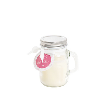Scented Candle Jars & Containers - Scented Mason Jar Candle Ivory Vanilla Tuberose (6x8cmH)