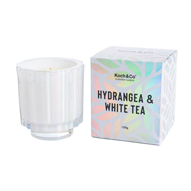 Scented Candle Jars & Containers - Scented Candle Irridescent Hydrange & White Tea (8x8.5cmH)