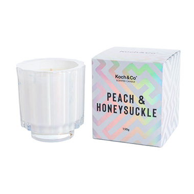 Scented Candle Jars & Containers - Scented Candle Irridescent Peach & Honeysuckle (8x8.5cmH)