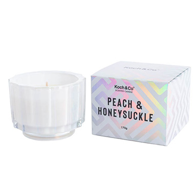 Scented Candle Jars & Containers - Scented Candle Irridescent Peach & Honeysuckle (9x7cmH)