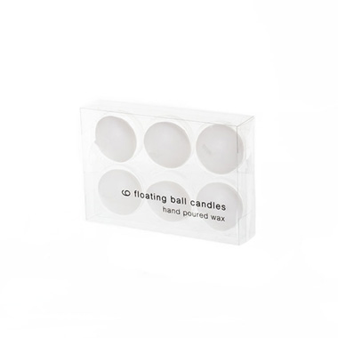 Floating Candles - Floating Candle 6 Hour Pack 6 White (4.2x2.4cmH)