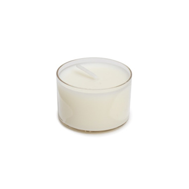 Tealight Candle 9 Hour Clear Cup 25 Pack White (38mmx25mmH)