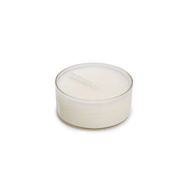 Tealight Candle 4 Hour Clear Cup 50 Pack White (38mmx17mmH)