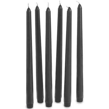 Dinner Candles - Taper Dinner Candle Black (30cmH) Pack 6