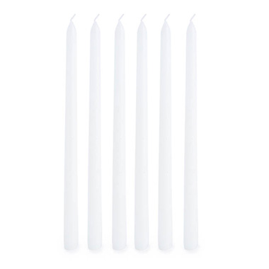 Taper Dinner Candle White (30cmH) Pack 6
