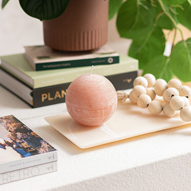 Novelty Shape Candles - Fleur Ball Candle Peach (10cmD)