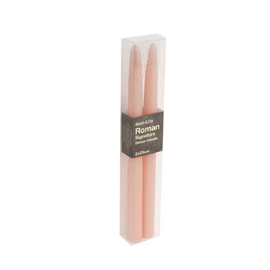 Signature Taper Dinner Candle Pack 2 Pale Pink (2x25cmH)