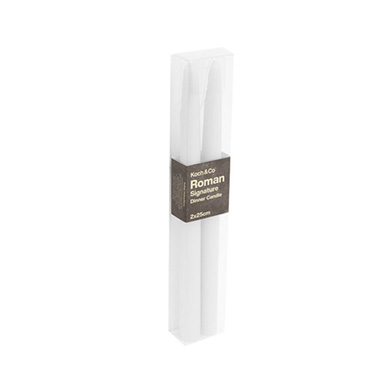 Signature Taper Dinner Candle Pack 2 White (2x25cmH)