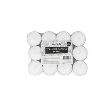 Tealight Event Candle 9 Hour Premium 24 Pack White 38x24mmH
