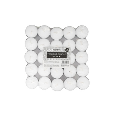 Tealight Event Candle 9 Hour Premium 50 Pack White 38x24mmH