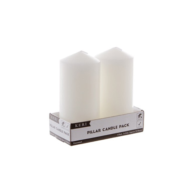 Pillar Candles - Dome Pillar Candle White 72 Hours (7x15cmH) Pack 2
