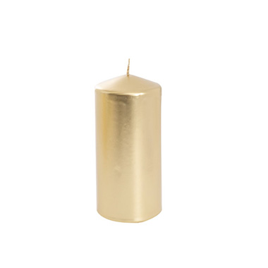 Pillar Candles - Church Pillar Candle Gold (7x15cmH) 76Hr