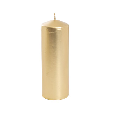 Pillar Candles - Church Pillar Candle Gold (7x20cmH) 98Hr