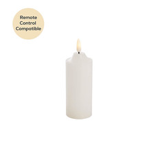 Wax LED Trueflame Flickering Pillar Candle White (5DX12cmH)