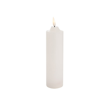 LED Pillar Candles - Wax LED Trueflame Flickering Pillar Candle White (5DX18cmH)