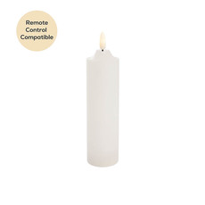 LED Pillar Candles - Wax LED Trueflame Flickering Pillar Candle White (5DX18cmH)