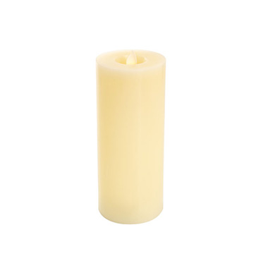 Wax LED Swing Flickering Pillar Candle Ivory (7.5Dx18.5cmH)