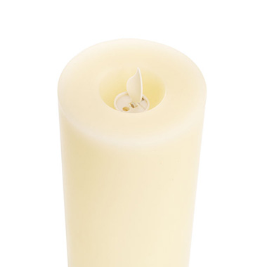 Wax LED Swing Flickering Pillar Candle Ivory (7.5Dx18.5cmH)