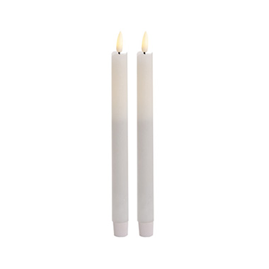 LED Pillar Candles - Wax LED Trueflame Dinner Taper Candle 2PK (2.2x24cmH)