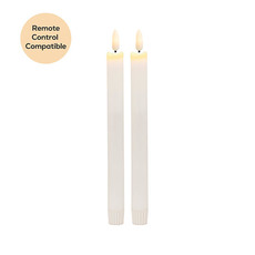 LED Dinner Candles - Wax LED Trueflame Dinner Taper Candle 2PK (2.2x24cmH)