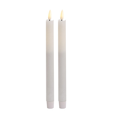 LED Pillar Candles - Wax LED Trueflame Dinner Taper Candle 2PK (2.2x29cmH)
