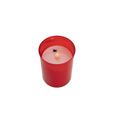 LED Sympathy Memorial Candle Red (6.5Dx12cmH)