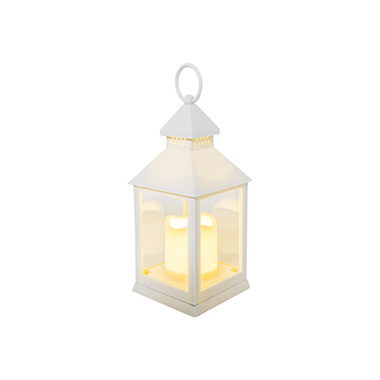 Candle Lanterns - Vintage Lantern With LED Candle White (10.5Dx24cmH)