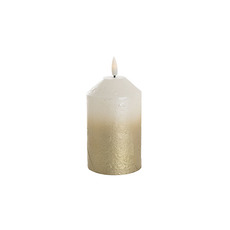 LED Pillar Candles - Event LED Pillar Candle Frosted Gold 7.5DX12.5cmH