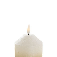 Event LED Pillar Candle Frosted Gold 7.5DX12.5cmH
