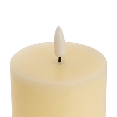 Wax LED Trueflame Pillar Candle Set 3 Cream (7.5X10/15/20cm)