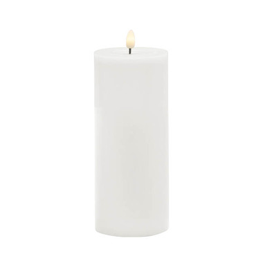 Gift Candle - LED Pillar Candles - LED Trueflame AllSpace Weatherproof Candle White (10x25cmH)
