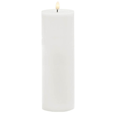 Gift Candle - LED Pillar Candles - LED Trueflame AllSpace Weatherproof Candle White (10x35cmH)