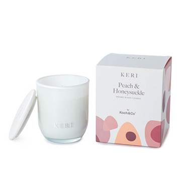 Keri Luxury Soy Candles - Peach & Honeysuckle Luxury Soy Candle Mini Boutique 140g