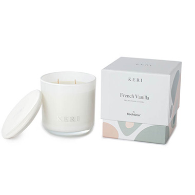 Keri Luxury Soy Candles - French Vanilla Luxury Soy Candle Indulgence 390g (10Dx10cmH)