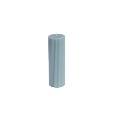 Pillar Candles - Roman Fluted Pillar Candle French Blue (5x15cmH)