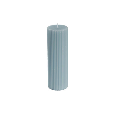 Roman Fluted Pillar Candle French Blue (5x20cmH)