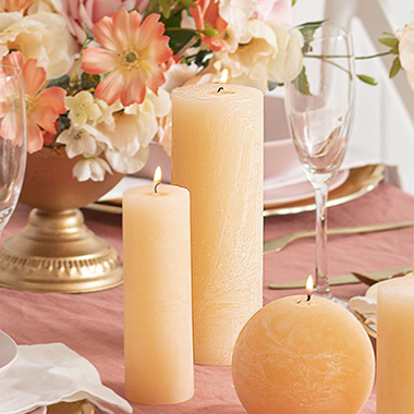 Pillar Candles - Fleur Pillar Candle Nude (7x20cmH)