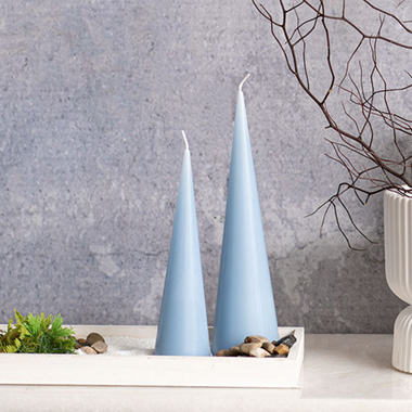 Novelty Shape Candles - Fleur Cone Candle French Blue (5.5x20cmH)