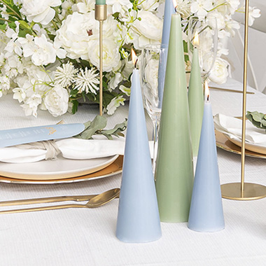 Novelty Shape Candles - Fleur Cone Candle French Blue (6.5x25cmH)